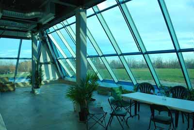 A view inside the pyramid at Beltane Hill